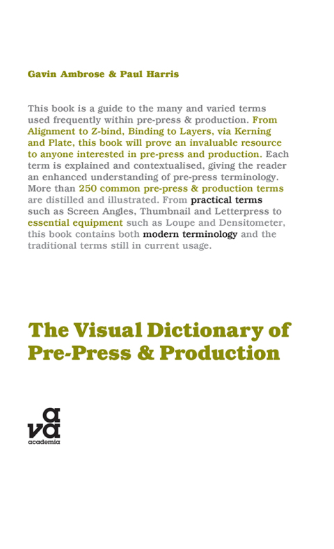 Cover image for book The Visual Dictionary of Pre-press and Production