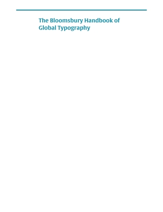 The Bloomsbury Handbook of Global Typography