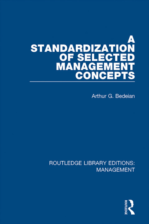 Cover image for book A Standardization of Selected Management Concepts