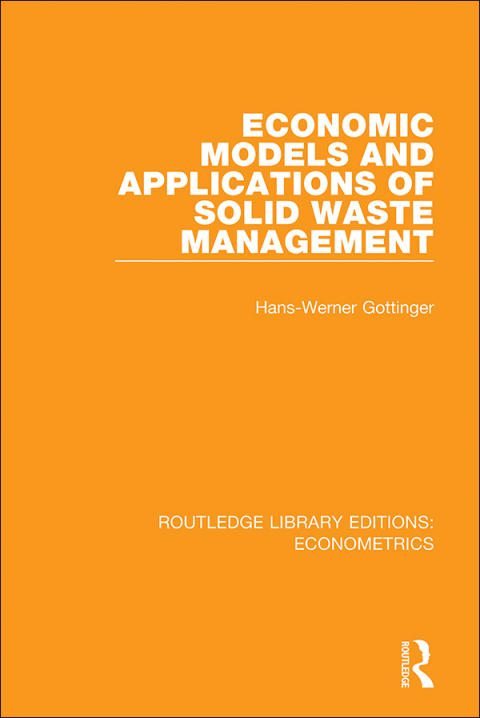 Cover image for book Economic Models and Applications of Solid Waste Management
