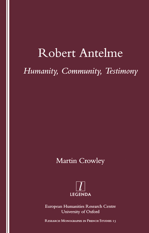 Cover image for book Robert Antelme