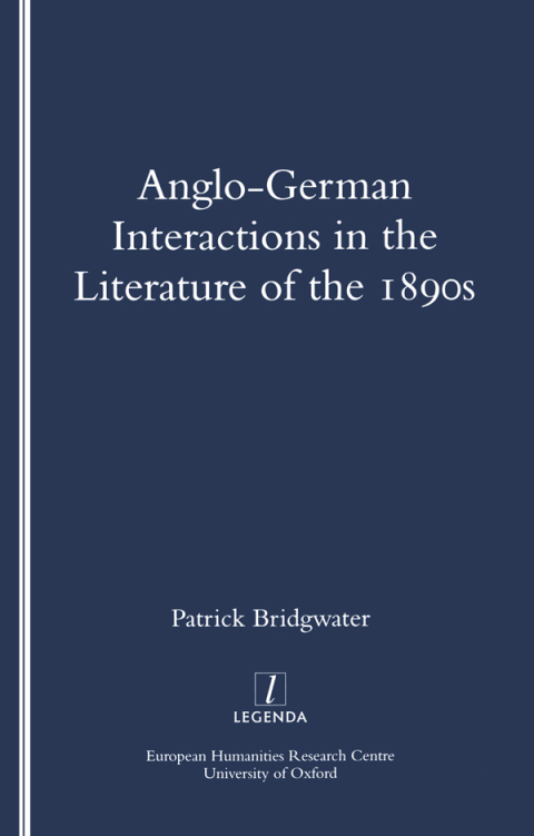 Cover image for book Anglo-German Interactions in the Literature of the 1890s