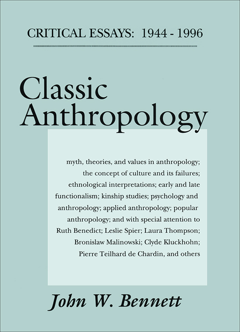 Cover image for book Classic Anthropology
