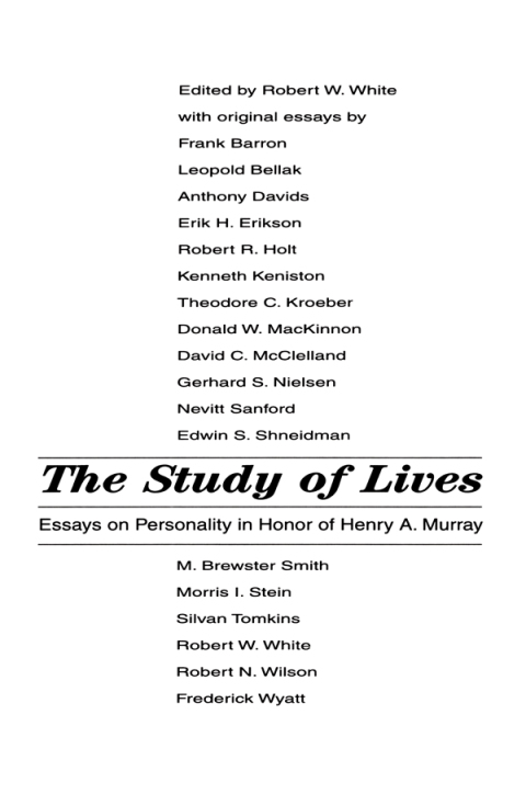The Study of Lives 