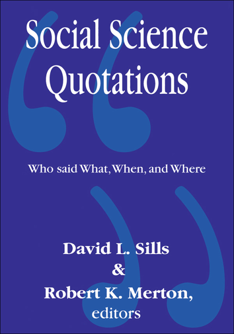 Cover image for book Social Science Quotations