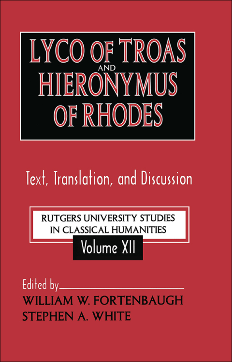 Cover image for book Lyco of Troas and Hieronymus of Rhodes