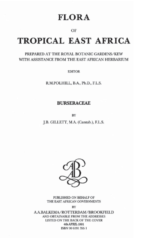 Cover image for book Flora of Tropical East Africa