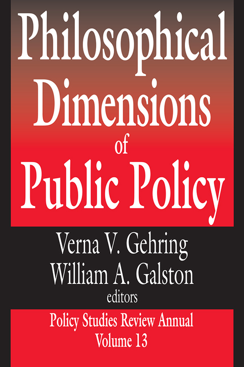 Cover image for book Philosophical Dimensions of Public Policy