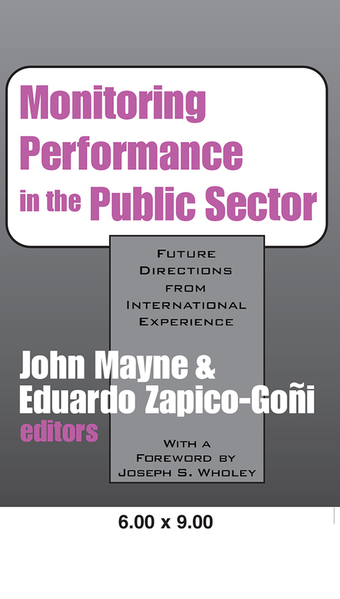 Cover image for book Monitoring Performance in the Public Sector