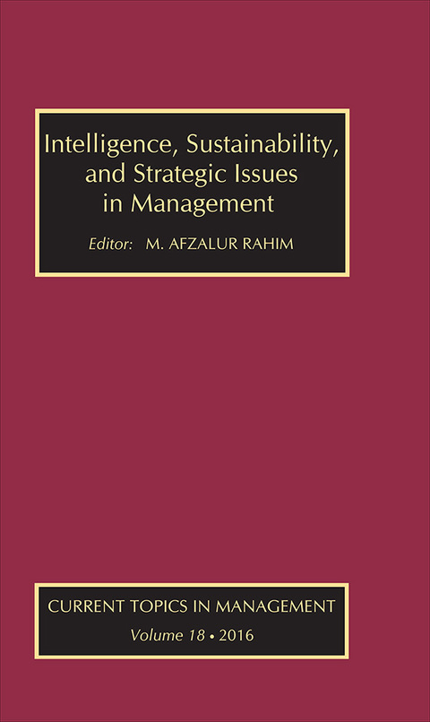 Cover image for book Intelligence, Sustainability, and Strategic Issues in Management