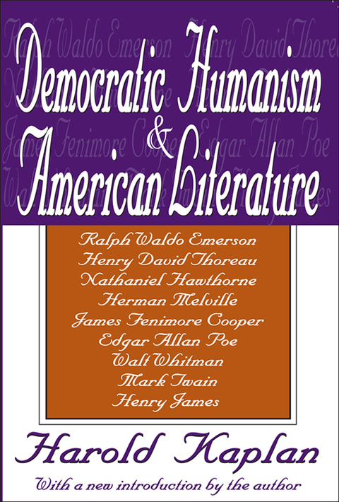 Cover image for book Democratic Humanism and American Literature