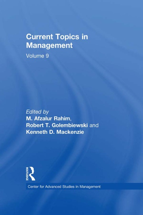 Cover image for book Current Topics in Management