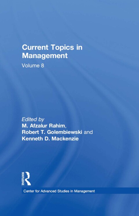 Cover image for book Current Topics in Management