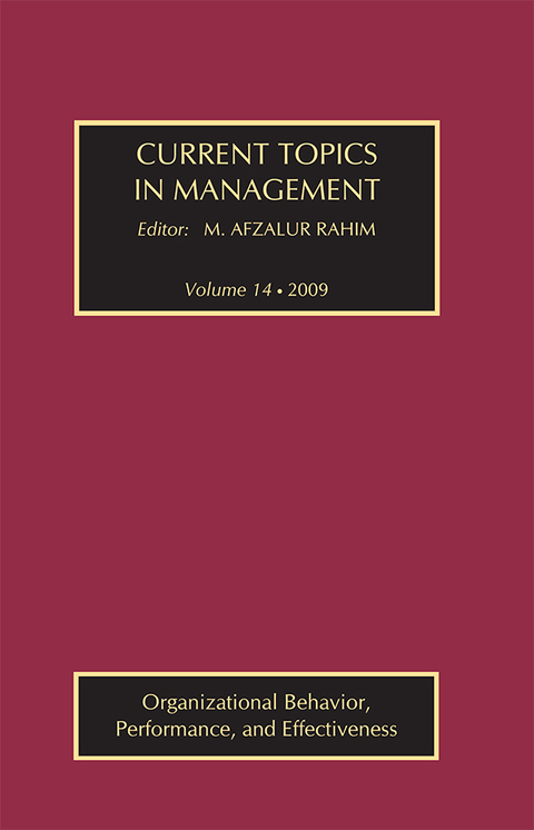 Cover image for book Current Topics in Management