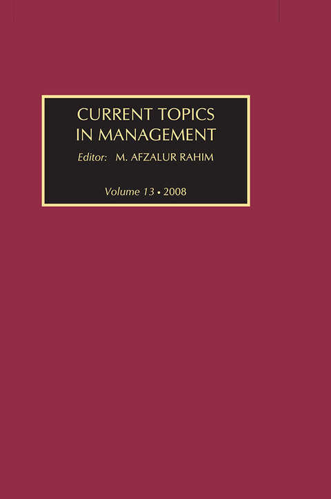 Cover image for book Current Topics in Management