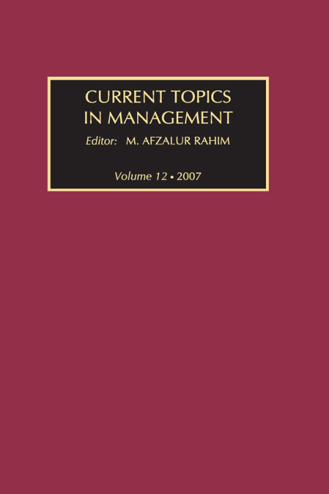Cover image for book Current Topics in Management
