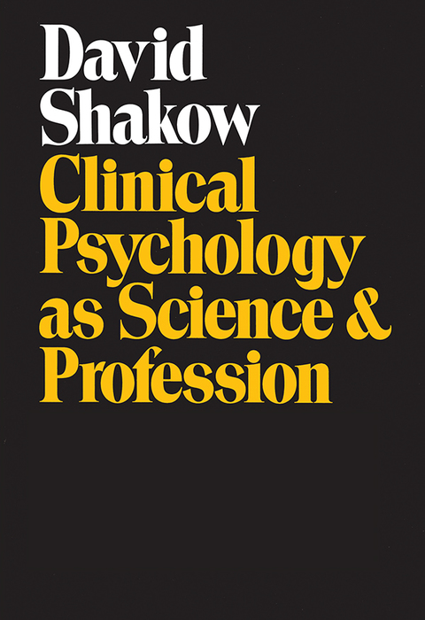 Cover image for book Clinical Psychology as Science and Profession