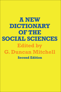 Titelbild: A New Dictionary of the Social Sciences 2nd edition 9780202308784