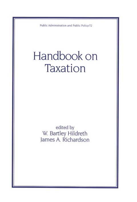 Cover image for book Handbook on Taxation