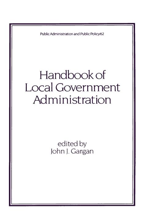 Cover image for book Handbook of Local Government Administration