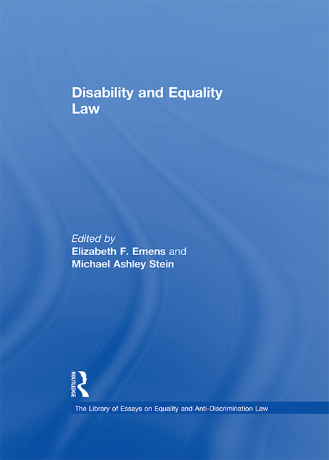 Cover image for book Disability and Equality Law