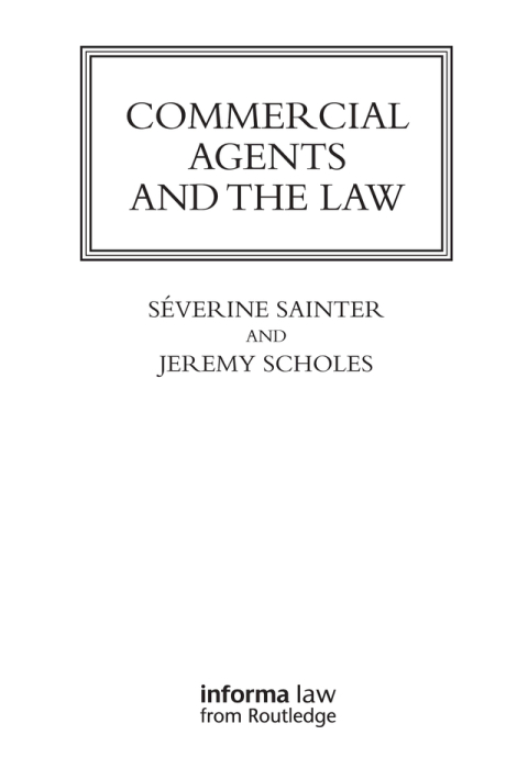 Cover image for book Commercial Agents and the Law