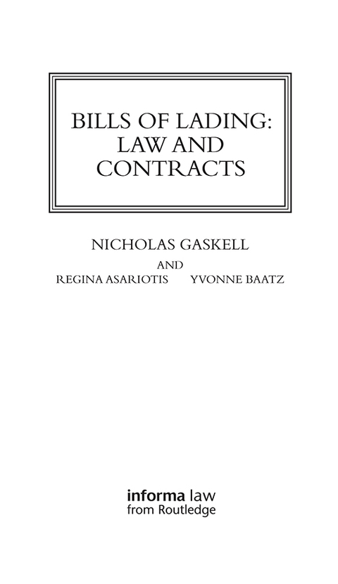 Cover image for book Bills of Lading