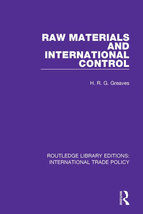 Cover image for book Raw Materials and International Control