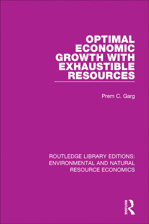 Cover image for book Optimal Economic Growth with Exhaustible Resources