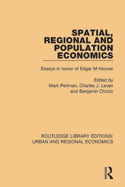 Cover image for book Spatial, Regional and Population Economics