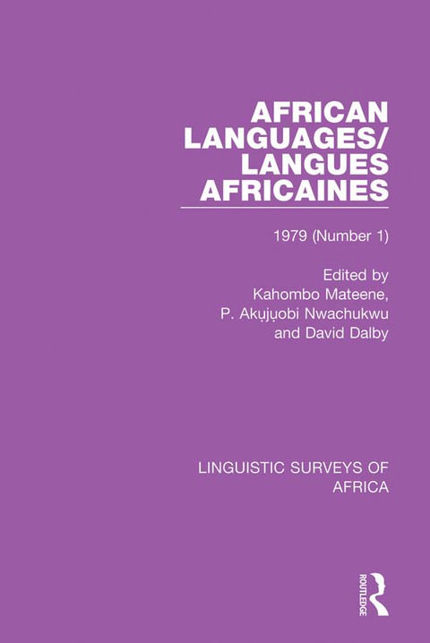 Cover image for book African Languages/Langues Africaines