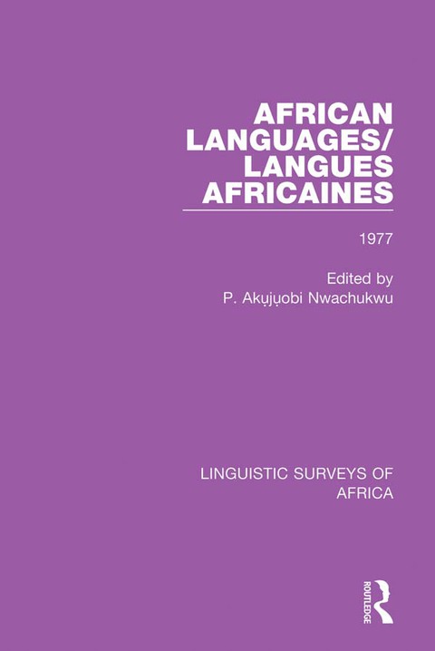 Cover image for book African Languages/Langues Africaines
