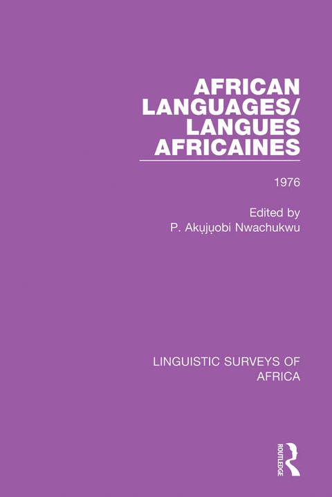 Cover image for book African Languages/Langues Africaines
