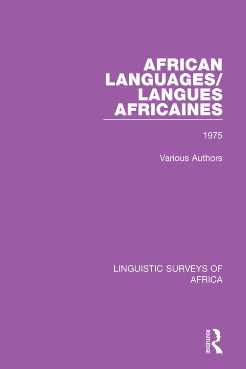 Cover image for book African Languages/Langues Africaines