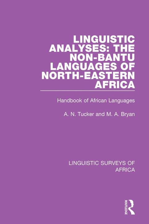 Cover image for book Linguistic Analyses: The Non-Bantu Languages of North-Eastern Africa