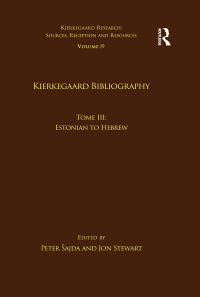 Cover image: Volume 19, Tome III: Kierkegaard Bibliography 1st edition 9781032097251