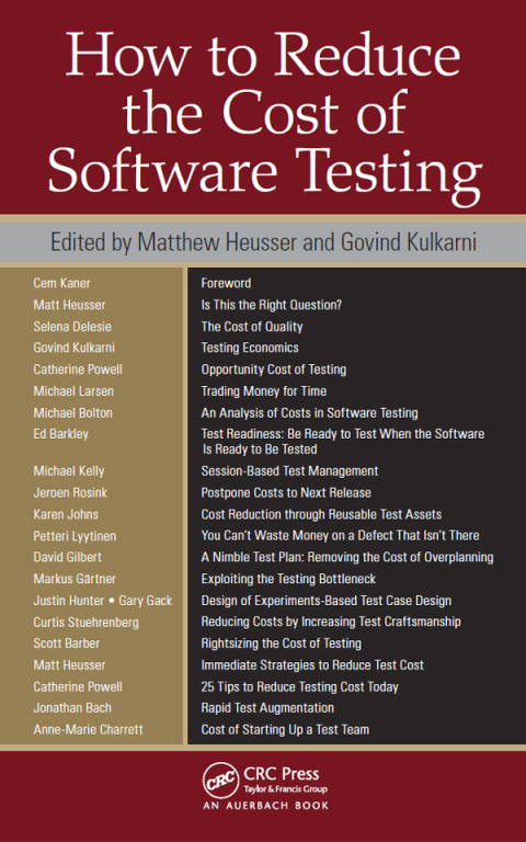 Cover image for book How to Reduce the Cost of Software Testing