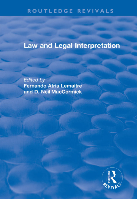 Cover image for book Law and Legal Interpretation