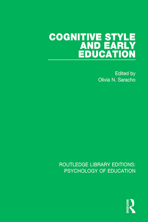 Cover image for book Cognitive Style in Early Education
