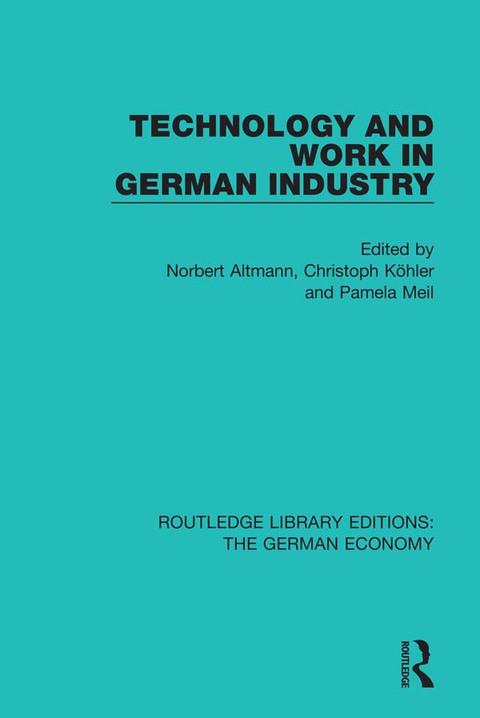 Cover image for book Technology and Work in German Industry