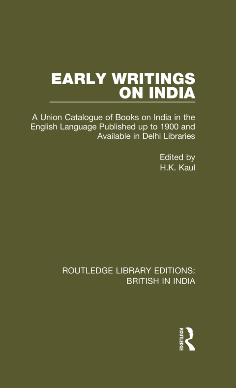 Cover image for book Early Writings on India