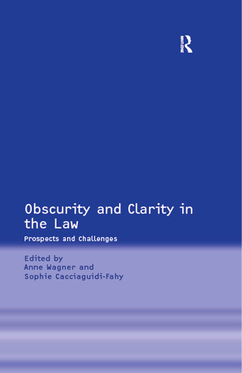 Cover image for book Obscurity and Clarity in the Law