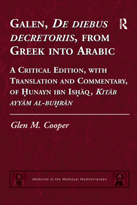 Cover image for book Galen, De diebus decretoriis, from Greek into Arabic
