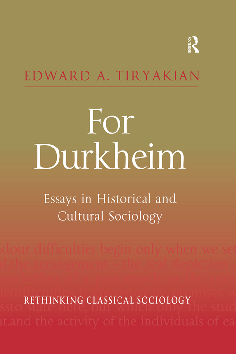 Cover image for book For Durkheim