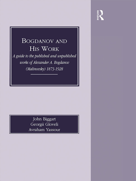 Cover image for book Bogdanov and His Work