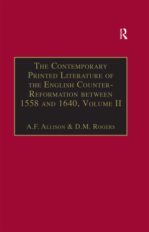 Cover image for book The Contemporary Printed Literature of the English Counter-Reformation between 1558 and 1640