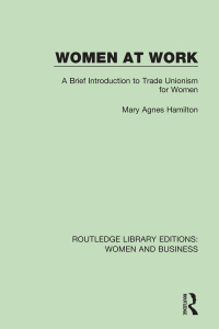 صورة الغلاف: Women at Work 1st edition 9781138243163