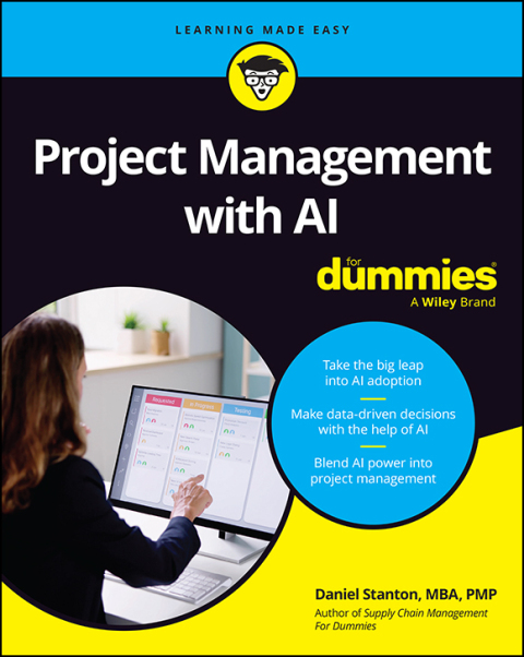 Cover image for book Project Management with AI For Dummies