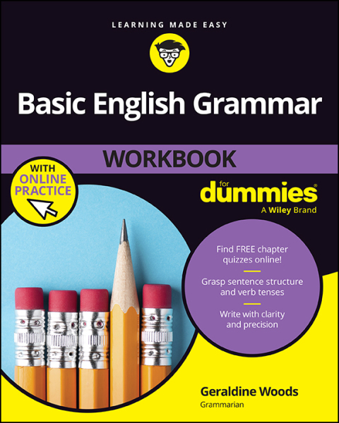 Cover image for book Basic English Grammar Workbook For Dummies (+ Chapter Quizzes Online)