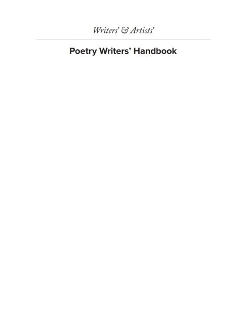 Poetry Writers' Handbook 